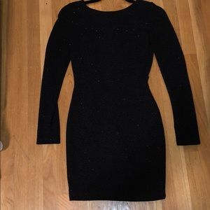 Lovely Day long sleeve black sparkly dress size XS
